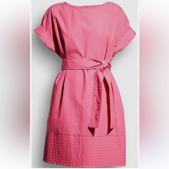 Finley Women's Pink Belted Waist Button Back Round Neck Shift Dress - Picture 2 of 11